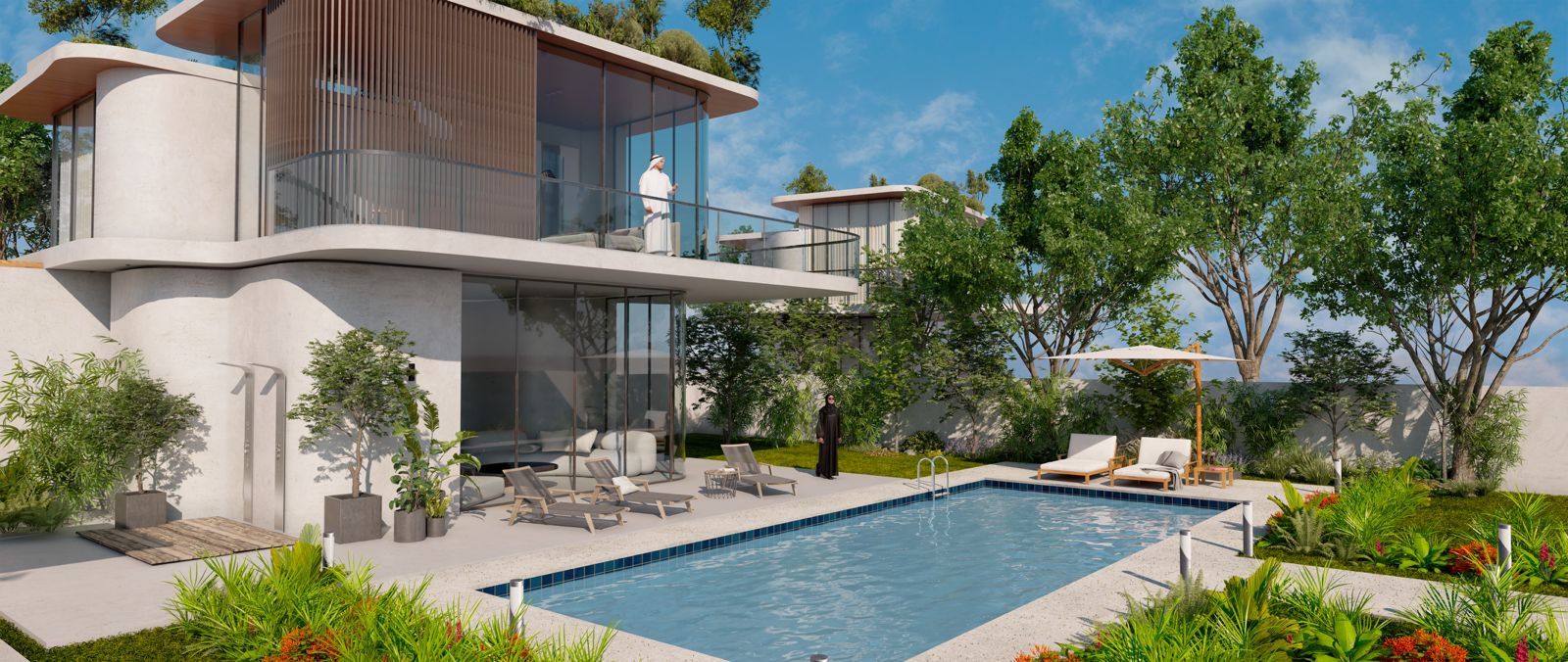 Luxury villa with private pool in Khalid Bin Sultan City - 4-5 bedroom freehold property with expansive outdoor spaces and smart home integration